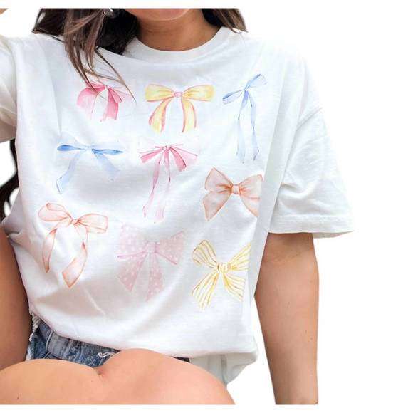 NEW THE BLANK LAB tie it with a bow graphic tee in white - Picture 3 of 4